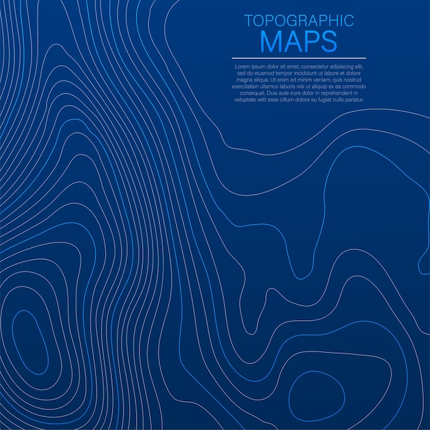 Mopografische kaart de gestileerde hoogte van de topografische contour