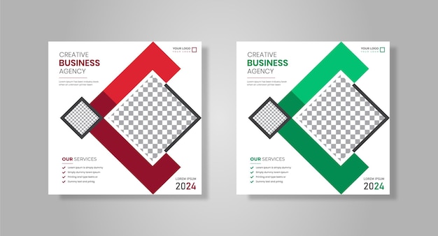 Mordan and creative book cover design template with green and red