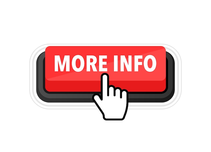 Vector more info button with cursor pointer click vector web button