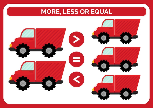 More, less or equal worksheet for kids