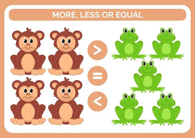 More less or equal worksheet