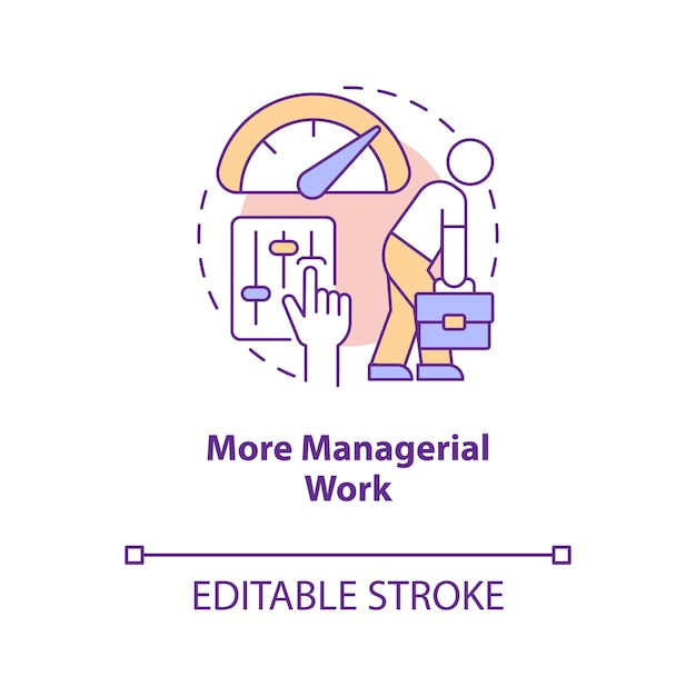 More managerial work concept icon