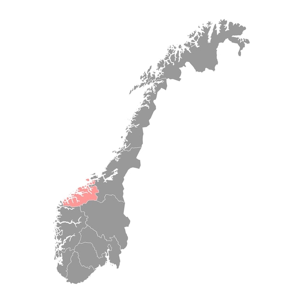 もっと og romsdal 郡地図ノルウェー ベクトル図の行政区域