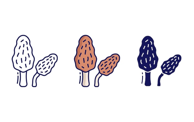 Vector morel mushroom vector icon