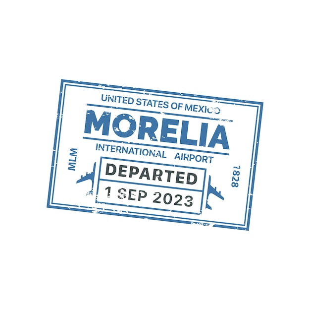 Vector morelia international passport travel visa stamp