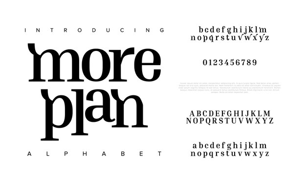 Vector moreplan creative modern urban alphabet font digital abstract moslem futuristic fashion sport