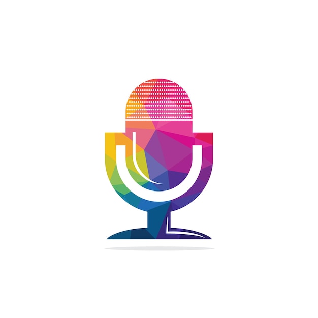 Morning podcast logo design Unique logo vector microphone logo design