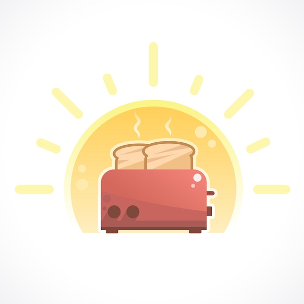 Morning toast design logo template and text