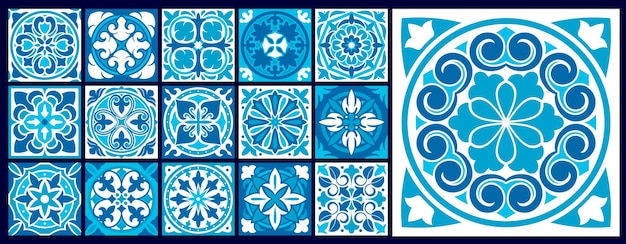 Moroccan azulejo patterns majolica tile ornaments