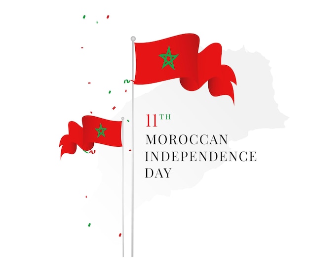 Moroccan independence day January 11th Happy National day Morocco vector illustration