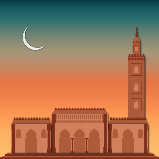 Vector moroccan mosque