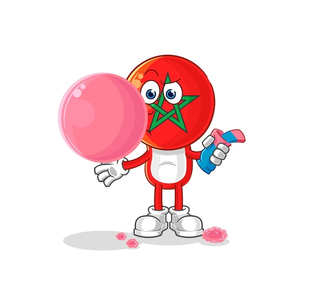 Morocco chewing gum vector cartoon character