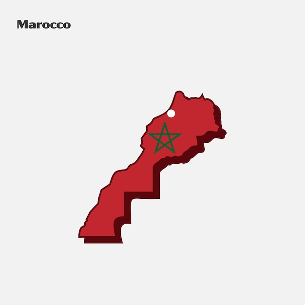 Infografica sulla mappa della bandiera del paese del marocco