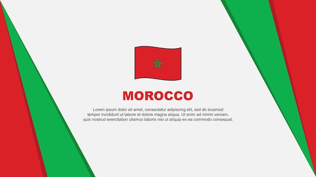 モロッコの旗の抽象的な背景 デザイン テンプレートです モロッコ独立記念日のバナーです モロッコの独立記念日の漫画のベクトル図