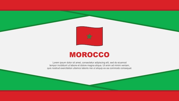 Марокко Флаг Абстрактный Фон Дизайн Шаблона Марокко День Независимости Баннер Мультфильм Векторные Иллюстрации Марокко Вектор
