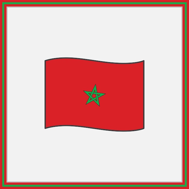 Vector morocco flag cartoon vector illustration flag of morocco flat icon outline national morocco flag