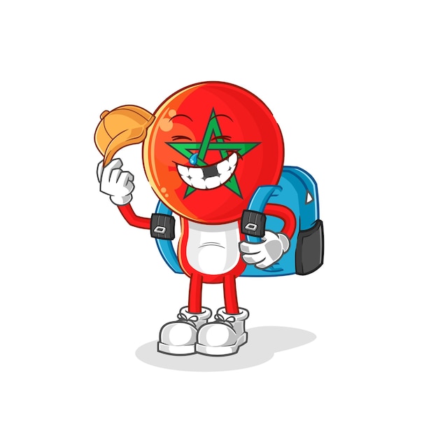 Morocco goes to school vector cartoon character