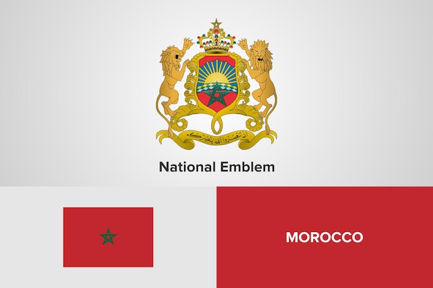 Morocco national emblem flag template
