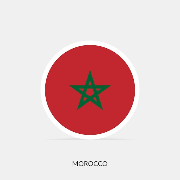 Vector morocco round flag icon with shadow