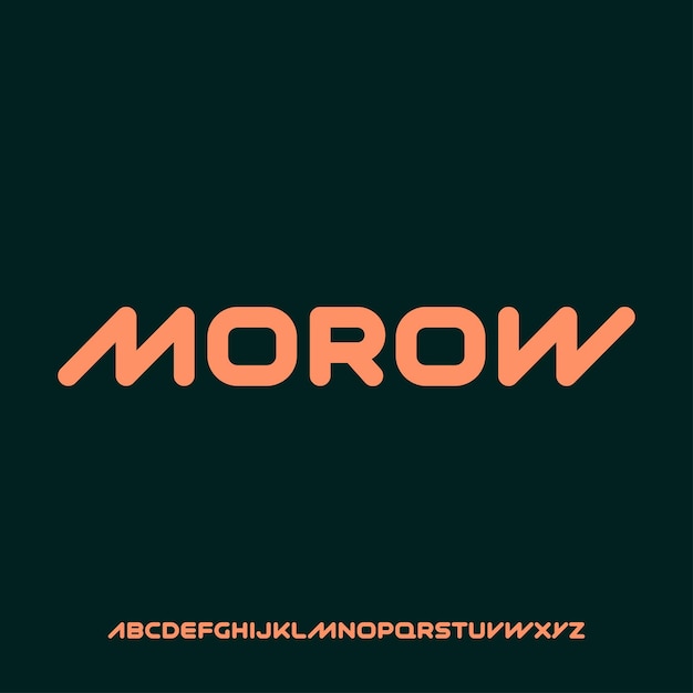 morow the futuristic modern font alphabet vector set