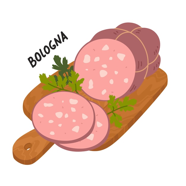 Vector mortadella bologna sausage