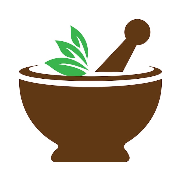 Mortar and pestle icon logo vector design template