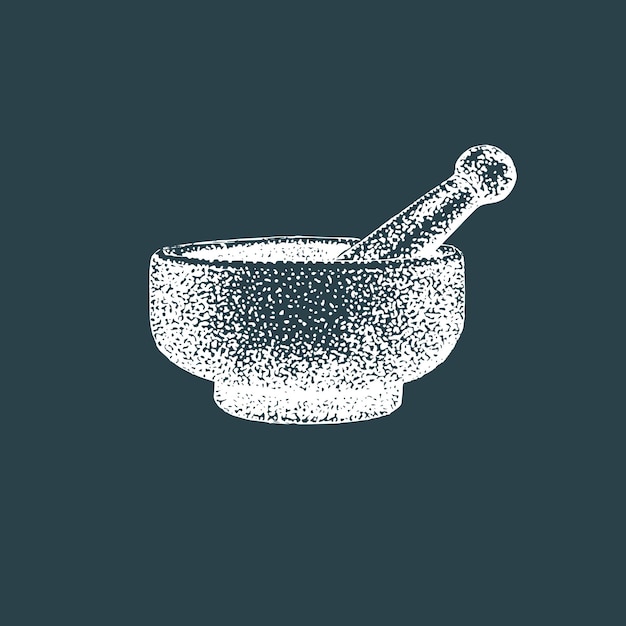 Mortar and pestle Vector illustration of pounder