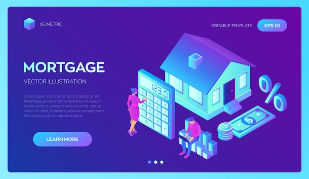 Mortgage concept. House loan or money investment to real estate. Buying Home. Man and woman calculates home mortgage rate.