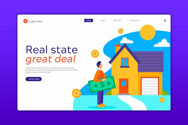 Vector mortgage landing page