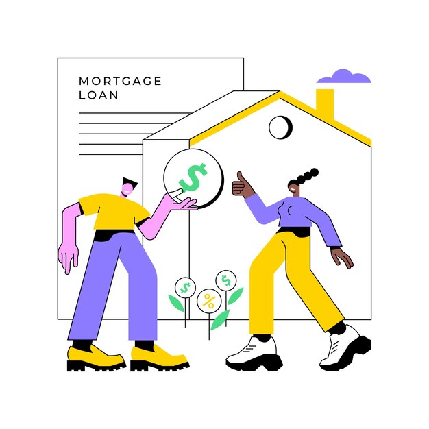 Mortgage loan abstract concept vector illustration