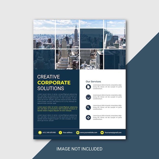 Mosaic business flyer template with photo