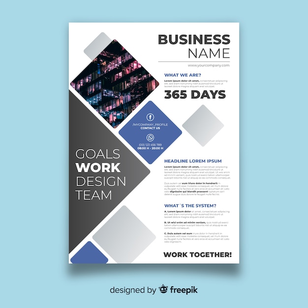 Vector mosaic business flyer template