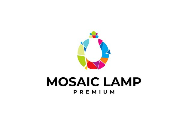 Mosaic lamp logo with colorful