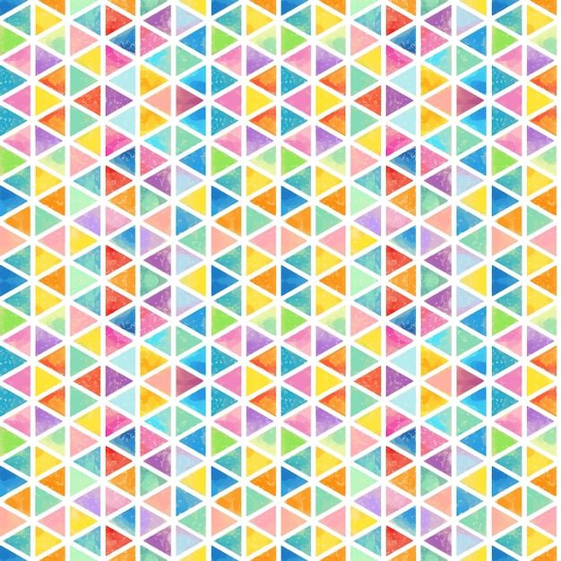 Vector mosaic rainbow polygonal pattern watercolor triangles