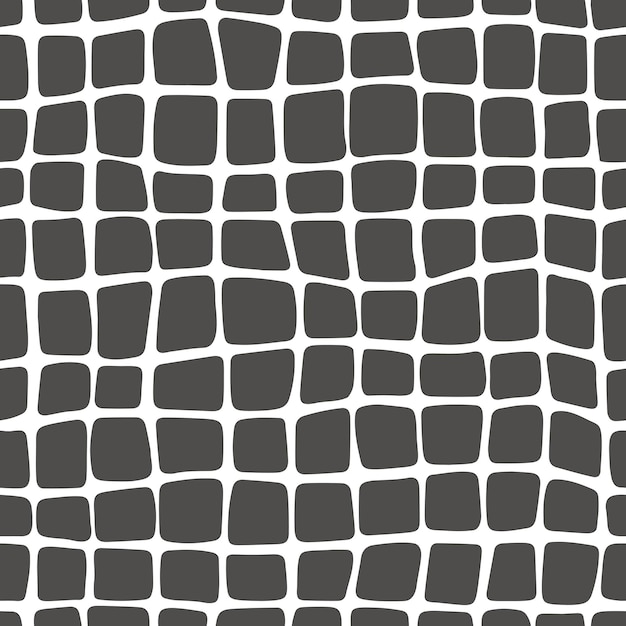 모자이크 원활한 패턴 복고풍 둥근 사각형 흑백의 미니멀리즘 스타일
