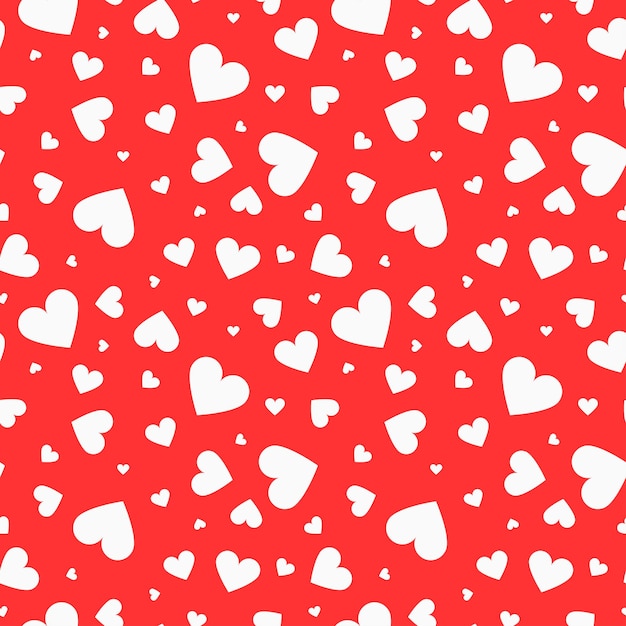 Mosaic seamless pattern with white hearts