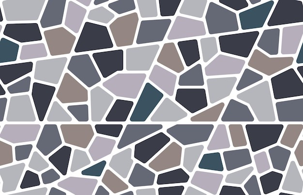 Vector mosaic stone tile ceramic floor seamless pattern