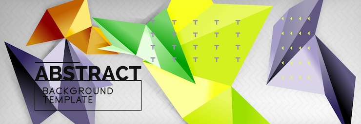 Vector mosaic triangular 3d shapes composition geometric modern background triangles and polygons design