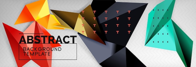 mosaic triangular 3d shapes composition geometric modern background triangles and polygons design