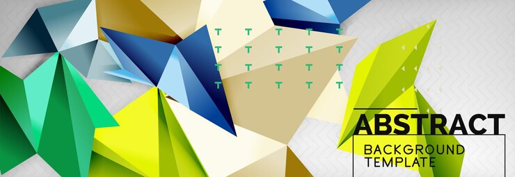 Вектор мозаика треугольных 3d-форм композиция геометрический современный фон треугольники и многоугольник дизайн