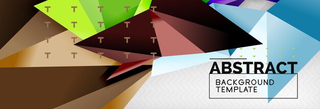 Mosaic triangular 3d shapes composition geometric modern background Triangles and polygons design