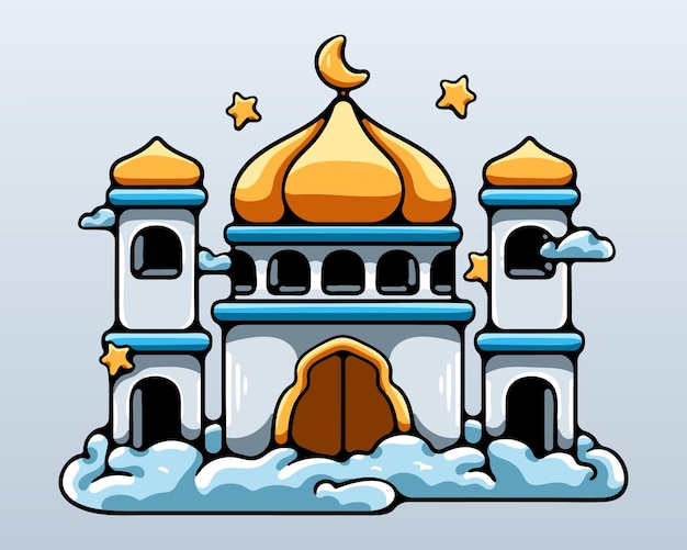 Moskee boven de wolk Illustratie