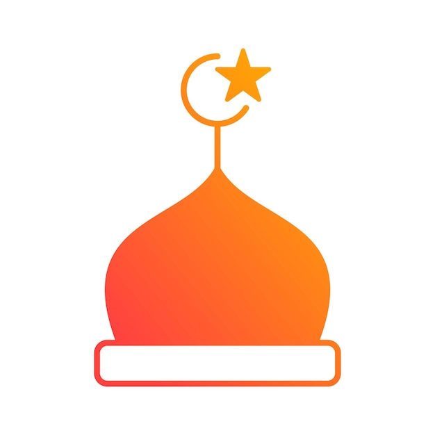 Moskee koepel religie islamitische kleurovergang pictogram knop vectorillustratie