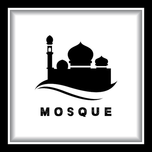 Moskee logo sjabloon met 3D-achtergrond