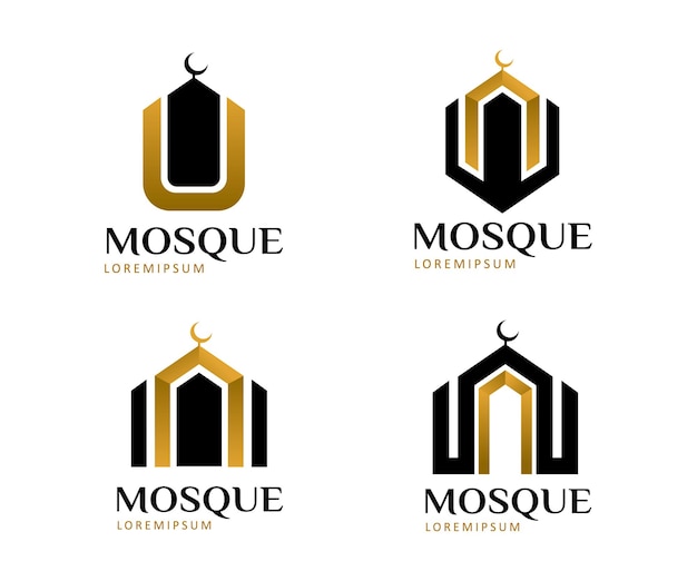 Moskee logo symbool of pictogramsjabloon