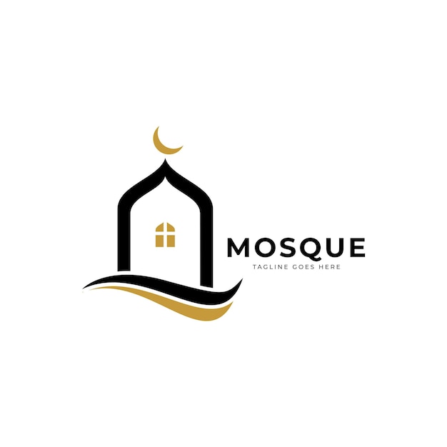 Moskee Logo Template Design Vector Embleem Design Concept Creatief Symbool Icon