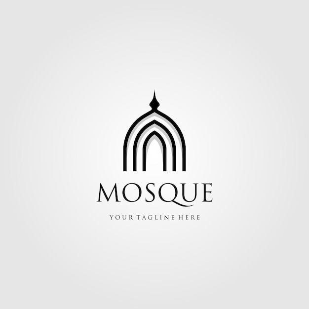 Moskee logo vector eenvoudig luxe pictogram illustratie ontwerp