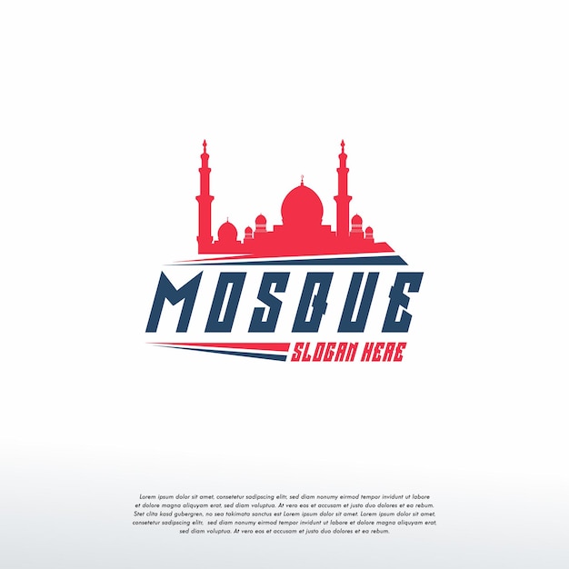 Moskee silhouet pictogram logo sjabloon, moskee pictogram vector illustratie ontwerpsjabloon