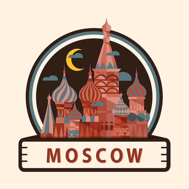 Vector moskou stad badge, rusland