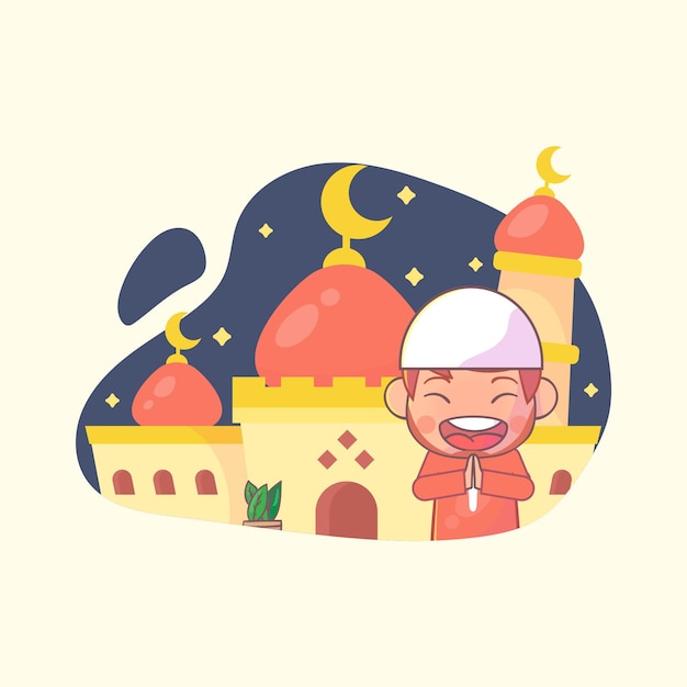 穆斯林男孩祝賀拉馬丹卡里姆伊斯蘭教